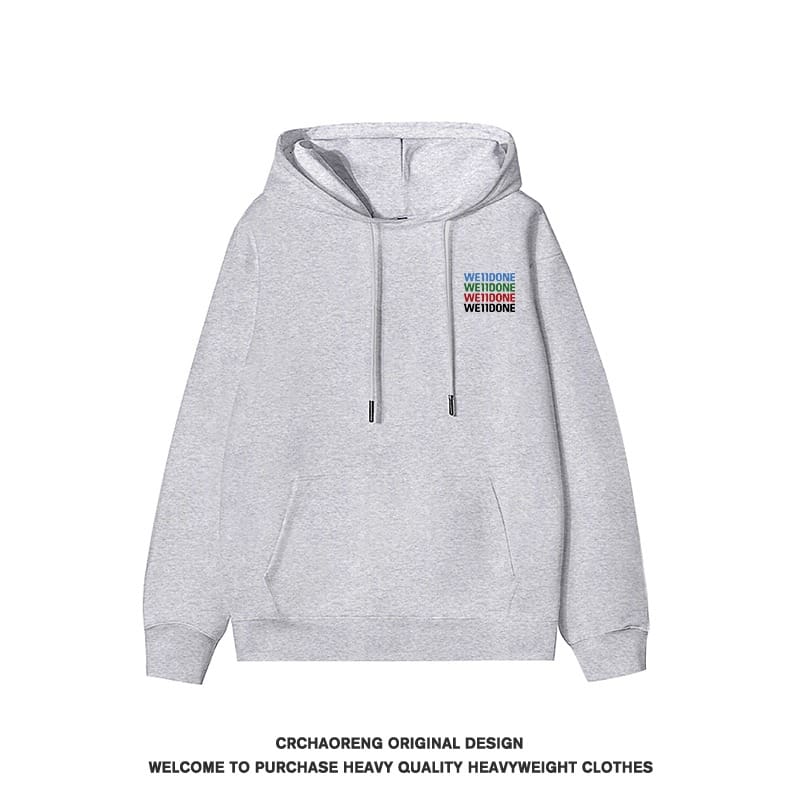 We11done Konne Fleece Casual Loose Oversize Jacket Stiff Hoodie Men Style 3