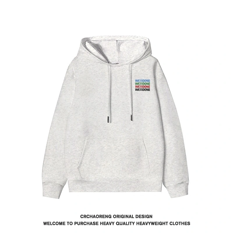 We11done Konne Fleece Casual Loose Oversize Jacket Stiff Hoodie Men Style 4