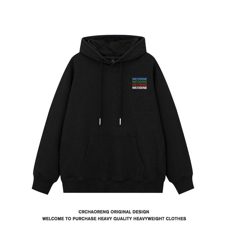 We11done Konne Fleece Casual Loose Oversize Jacket Stiff Hoodie Men