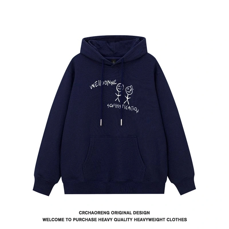 We11done Konne Fleece Crew Neck Hoodie Men Retro Casual Loose Jacket Style 1