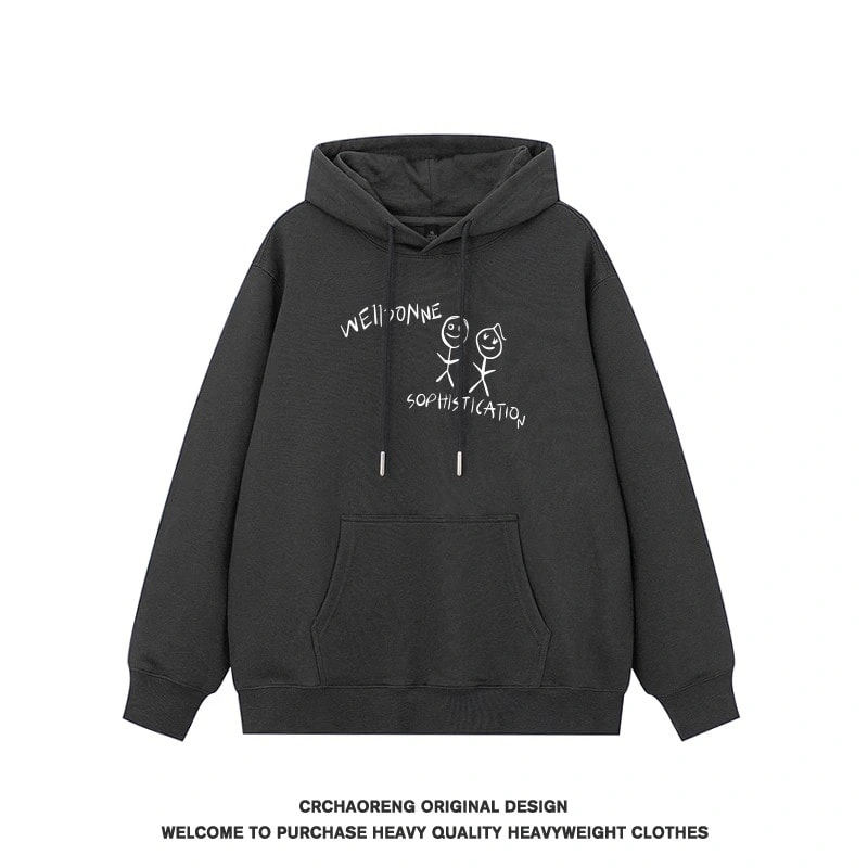 We11done Konne Fleece Crew Neck Hoodie Men Retro Casual Loose Jacket Style 2