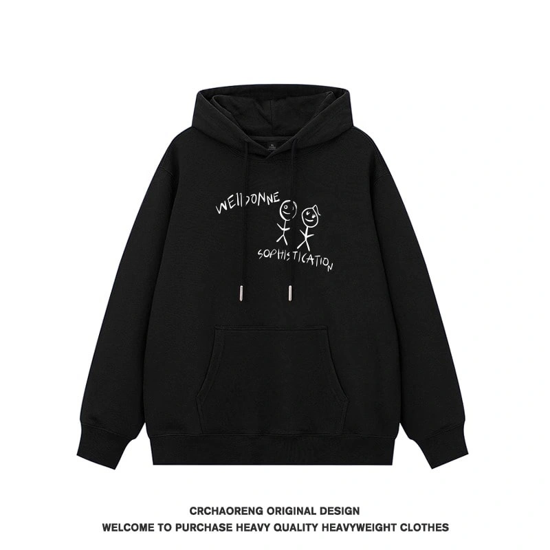 We11done Konne Fleece Crew Neck Hoodie Men Retro Casual Loose Jacket