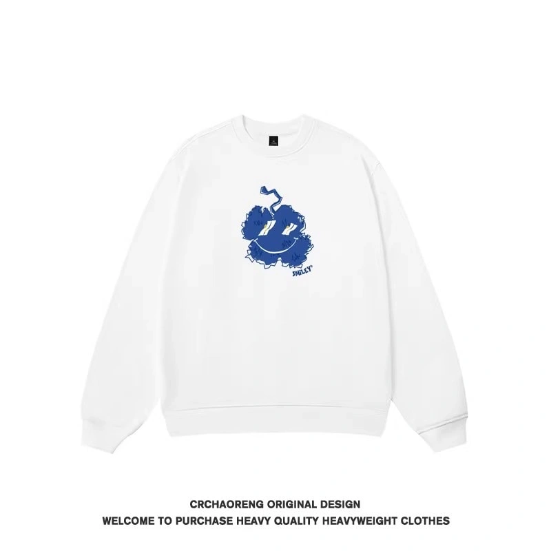 We11done Konne Fleece High Street Crew Neck Black Sweatshirt Unisex Loose Couple Outfit Style 4