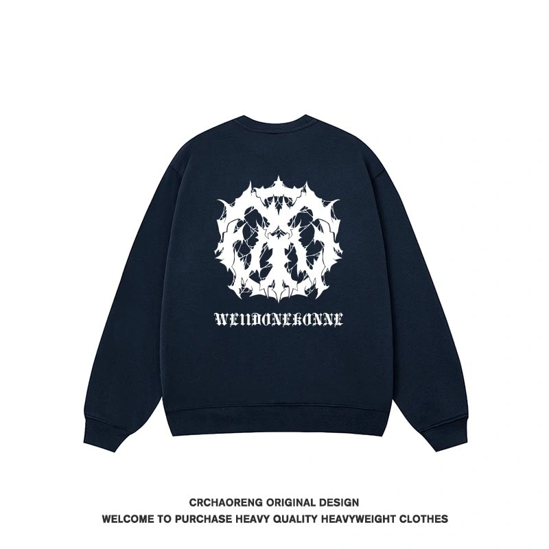 We11done Konne Fleece Stiff Crew Neck Sweatshirt Men Genuine No Hood Pullover Shirt Style 1