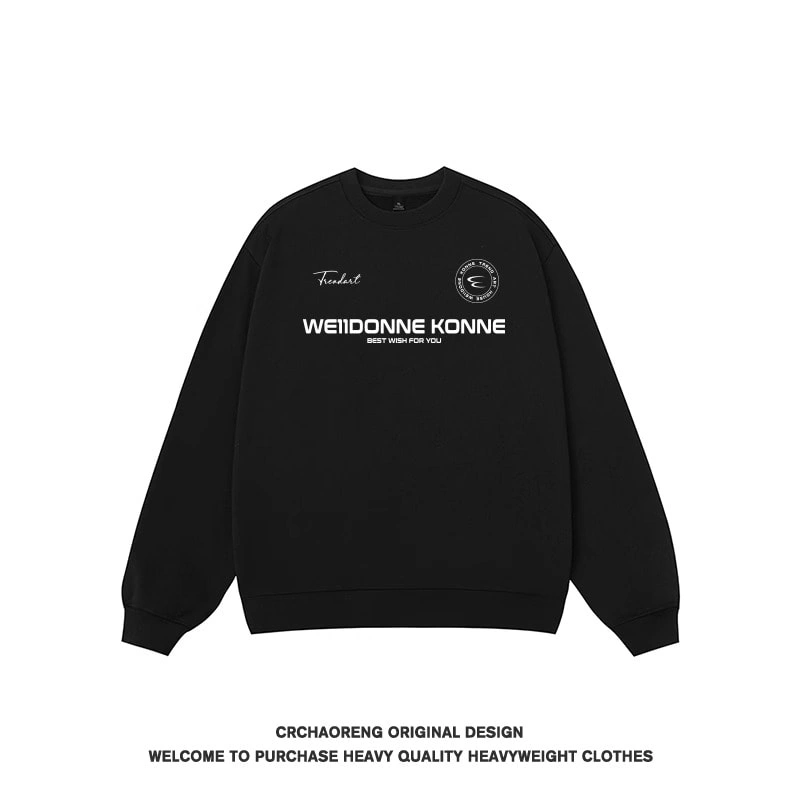 We11done Konne Genuine Trend Brand 2024 New Crew Neck Sweatshirt Men Retro High Street Top