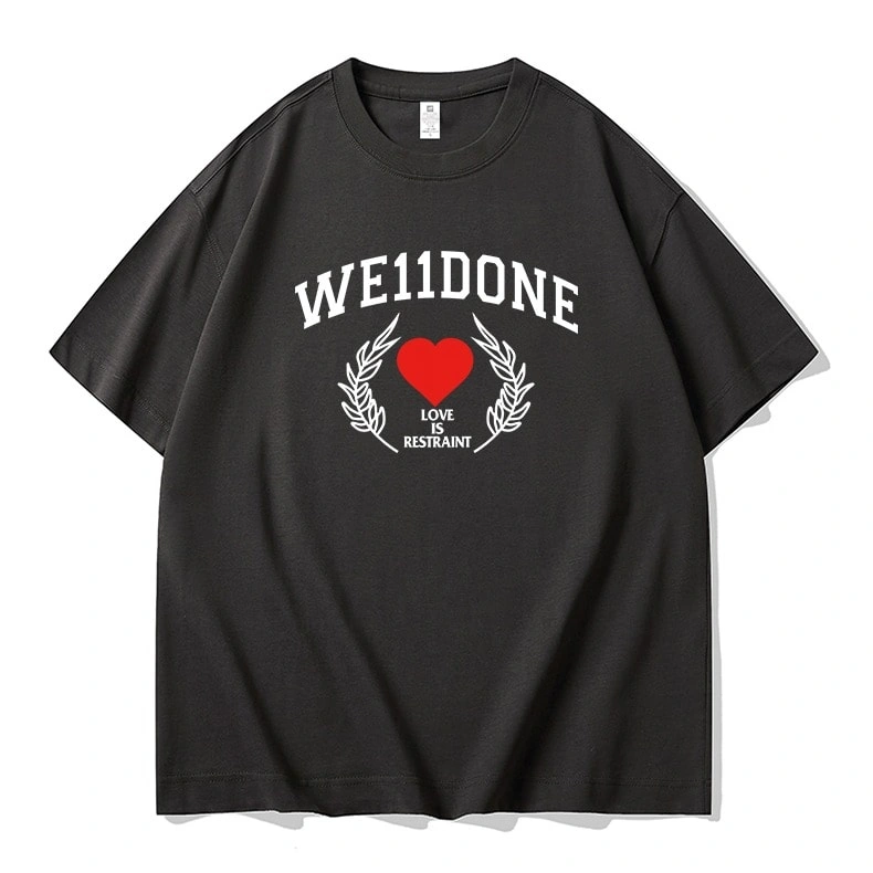 We11done Konne High Street Short Sleeve T-Shirt Men Casual Loose Pure Cotton Trend Brand Half Sleeve Top Style 2