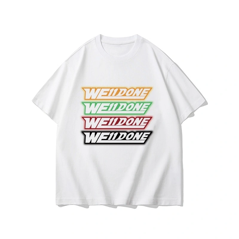 We11done Konne High Street Short Sleeve T-Shirt Men Loose Pure Cotton Crew Neck Half Sleeve Top Style 1