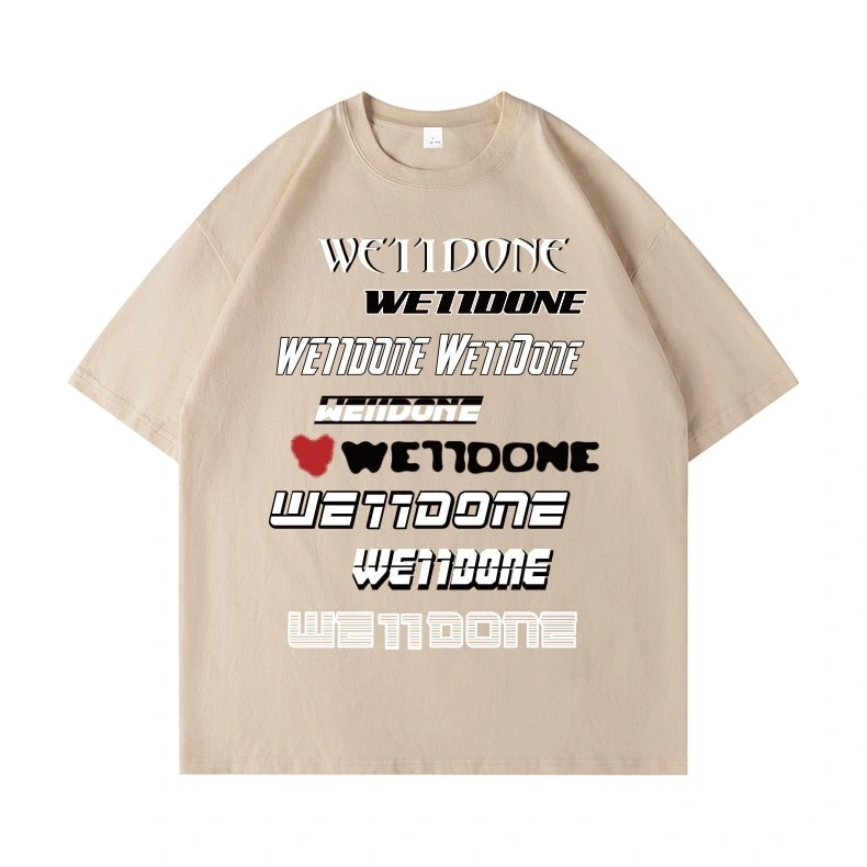 We11done Konne High Street T-Shirt Short Sleeve Men Casual Loose Pure Cotton Trend Brand Half Sleeve Top Style 3