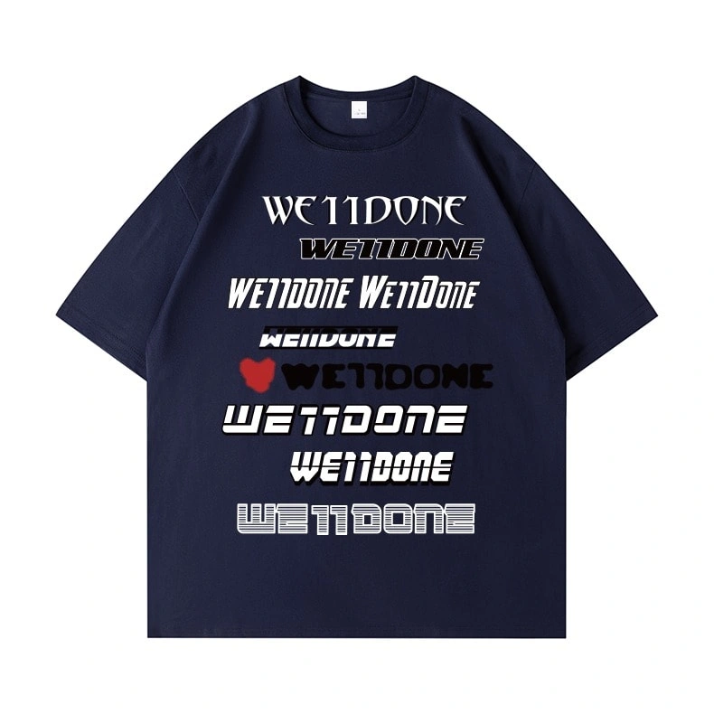 We11done Konne High Street T-Shirt Short Sleeve Men Casual Loose Pure Cotton Trend Brand Half Sleeve Top Style 4