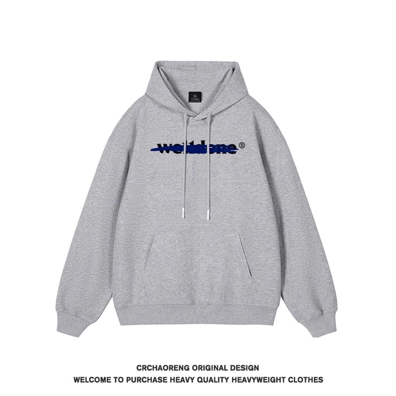 We11done Konne Hoodie Men Retro Casual Loose Pure Cotton Fleece Jacket Style 4