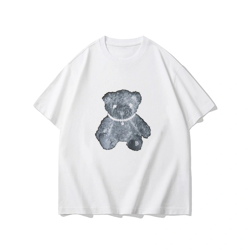 We11done Konne Korean Loose Casual T-Shirt Men’s Niche Trend Brand Bear Print Short Sleeve INS Style 1