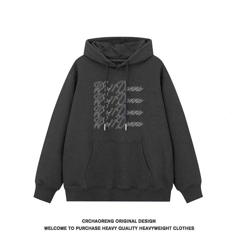 We11done Konne Letter Print Jacket Fleece Thick High Street Hoodie Men Style 2