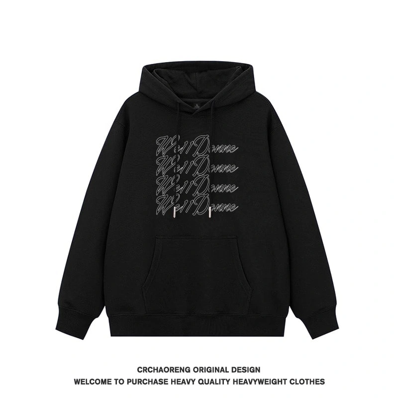 We11done Konne Letter Print Jacket Fleece Thick High Street Hoodie Men