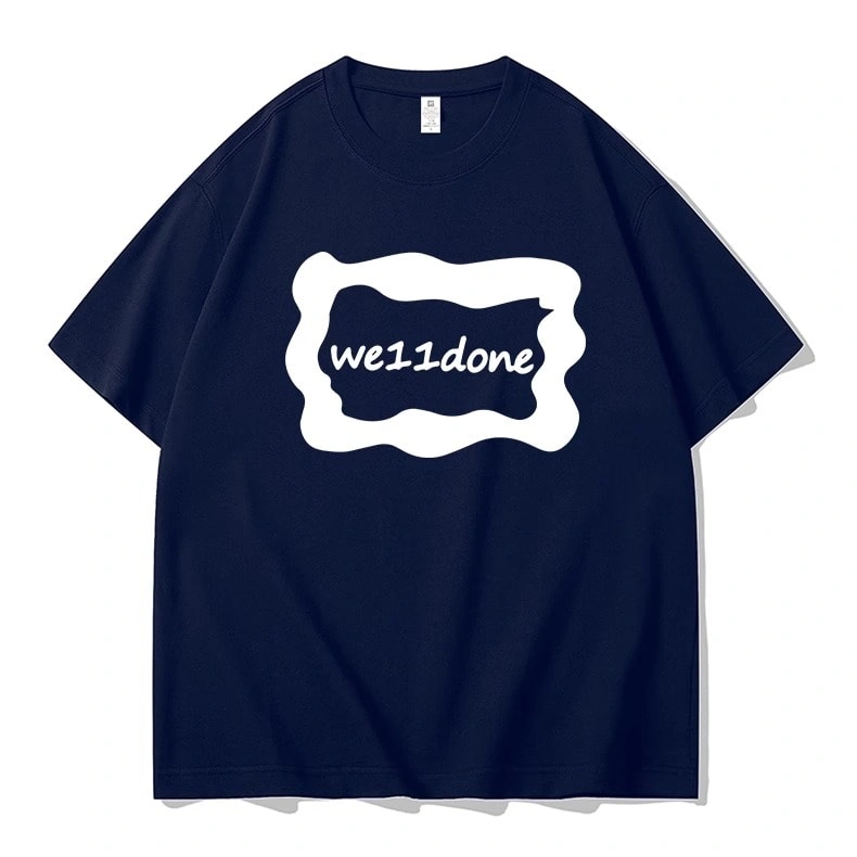 We11done Konne Letter Print Niche Trend Brand Short Sleeve Top Men Pure Cotton Crew Neck T-Shirt Style 2