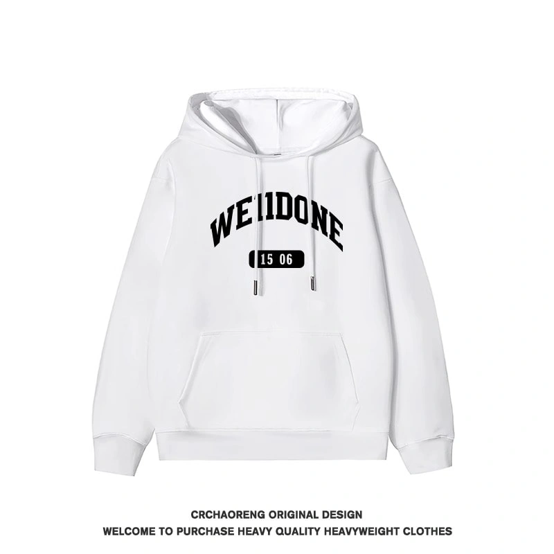 We11done Konne Letter Print Retro Hoodie Men Fleece High end Trend Brand Jacket Style 6