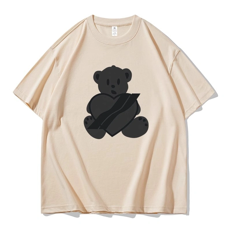 We11done Konne Loose Bear Print Short Sleeve T-Shirt Men Pure Cotton High Street Trend Top Style 4