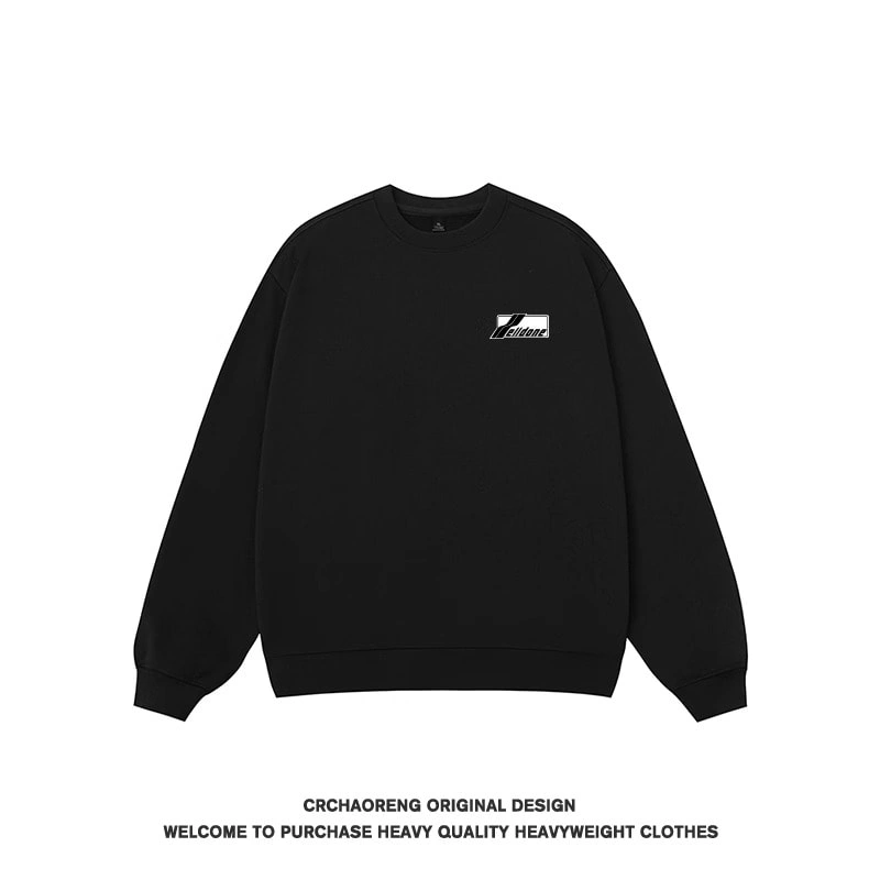 We11done Konne Loose Crew Neck Sweatshirt Men No Hood Pullover Trendy Casual Long Sleeve Shirt