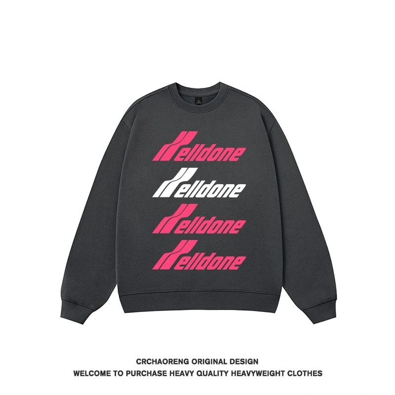 We11done Konne Loose Oversize Stiff Crew Neck Sweatshirt Men Fleece Thick Jacket Style 2