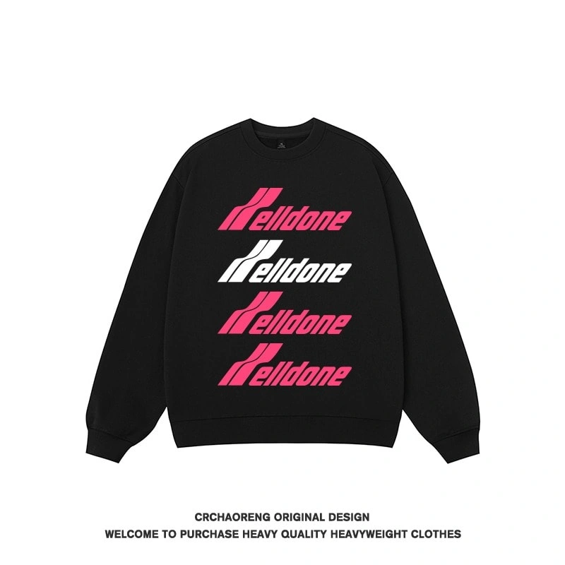 We11done Konne Loose Oversize Stiff Crew Neck Sweatshirt Men Fleece Thick Jacket