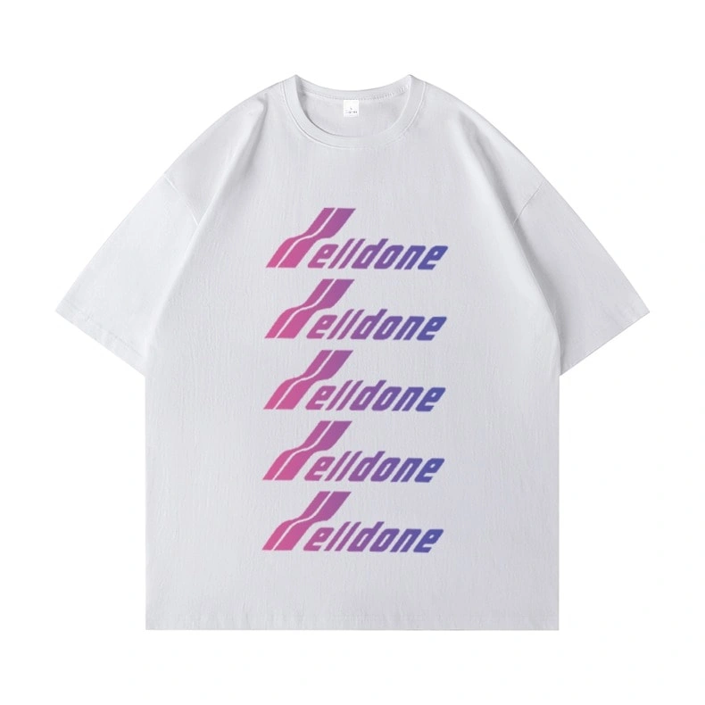 We11done Konne Loose Print Short Sleeve T-Shirt Men Pure Cotton Trend Brand High Street Crew Neck Half Sleeve Top Style 1