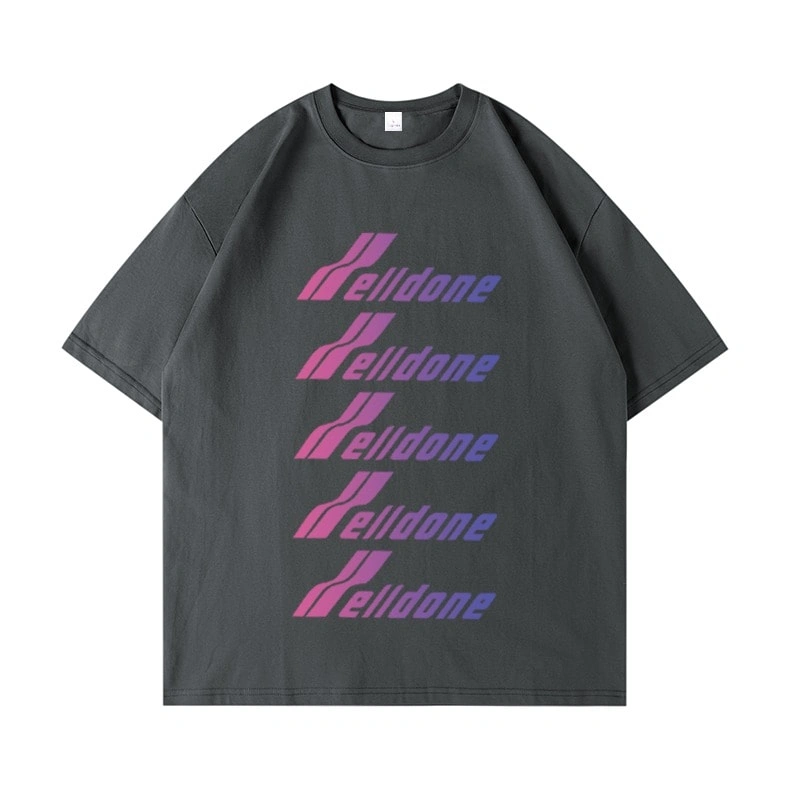 We11done Konne Loose Print Short Sleeve T-Shirt Men Pure Cotton Trend Brand High Street Crew Neck Half Sleeve Top Style 2