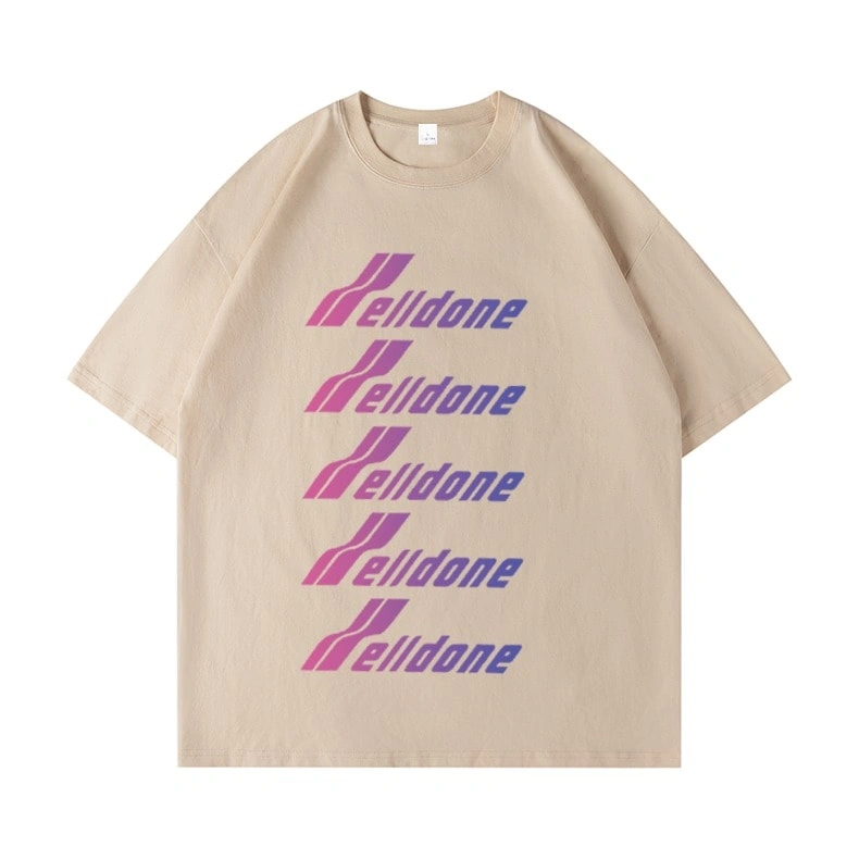 We11done Konne Loose Print Short Sleeve T-Shirt Men Pure Cotton Trend Brand High Street Crew Neck Half Sleeve Top Style 3