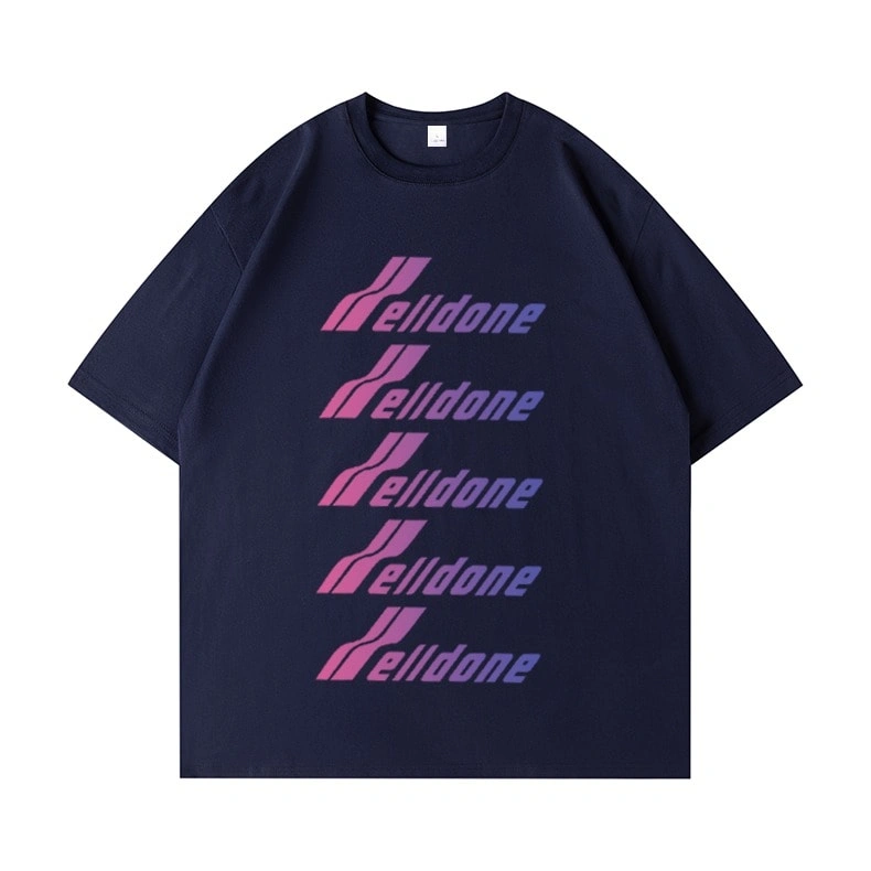 We11done Konne Loose Print Short Sleeve T-Shirt Men Pure Cotton Trend Brand High Street Crew Neck Half Sleeve Top Style 4