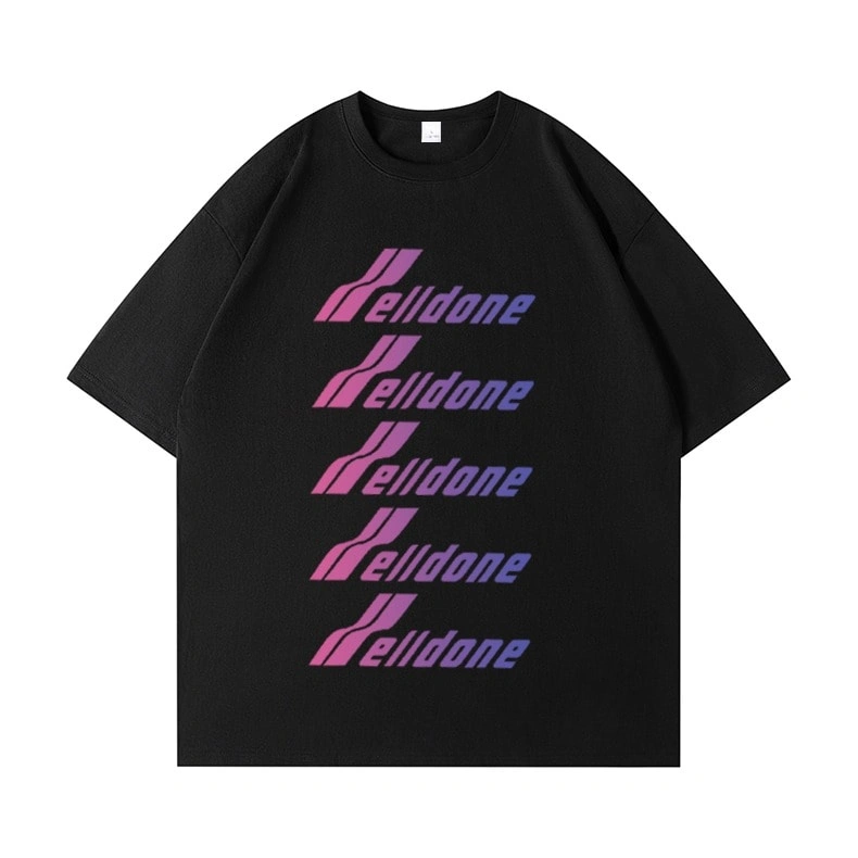 We11done Konne Loose Print Short Sleeve T-Shirt Men Pure Cotton Trend Brand High Street Crew Neck Half Sleeve Top