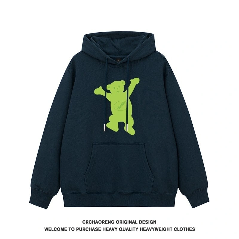 We11done Konne Loose Pullover Jacket Student Retro Print Hoodie Men Style 1