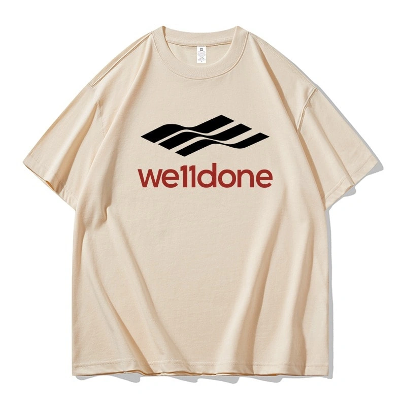 We11done Konne Loose Pure Cotton Short Sleeve T-Shirt MenRetro Half Sleeve Top Style 3