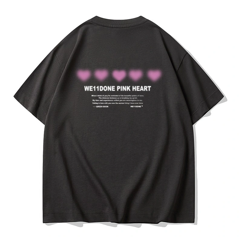 We11done Konne Loose Short Sleeve T-Shirt Men Pure Cotton Trend Crew Neck Half Sleeve Top Style 2