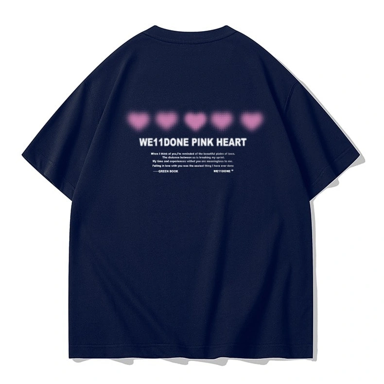 We11done Konne Loose Short Sleeve T-Shirt Men Pure Cotton Trend Crew Neck Half Sleeve Top Style 4