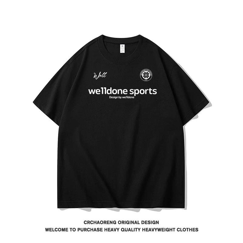 We11done Konne New Crew Neck Short Sleeve T-Shirt Men Street Casual Loose Top