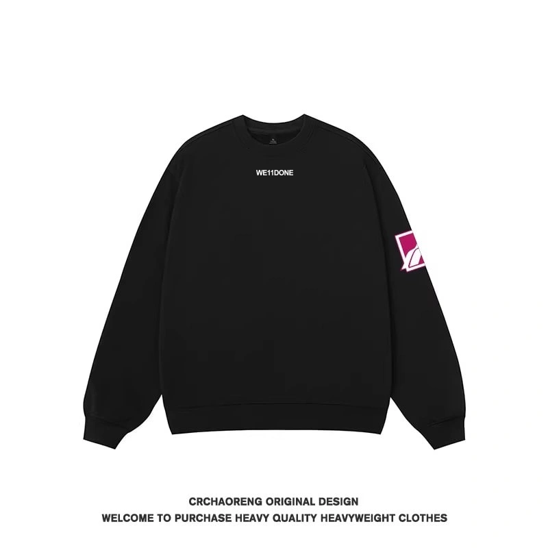 We11done Konne New Fleece High Street Trendy Top Loose Crew Neck Sweatshirt Men Style 2