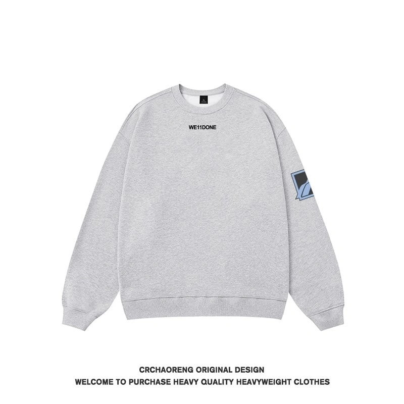 We11done Konne New Fleece High Street Trendy Top Loose Crew Neck Sweatshirt Men