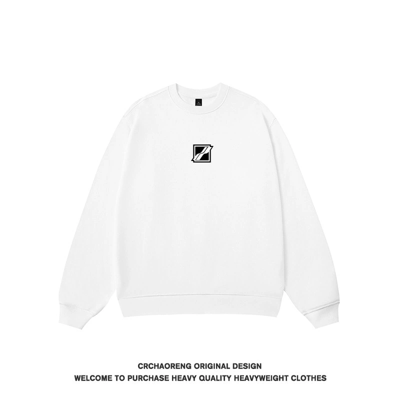 We11done Konne New Fleece Pure Cotton Base Layer Stiff Crew Neck Sweatshirt Men Style 5