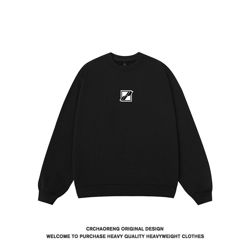 We11done Konne New Fleece Pure Cotton Base Layer Stiff Crew Neck Sweatshirt Men