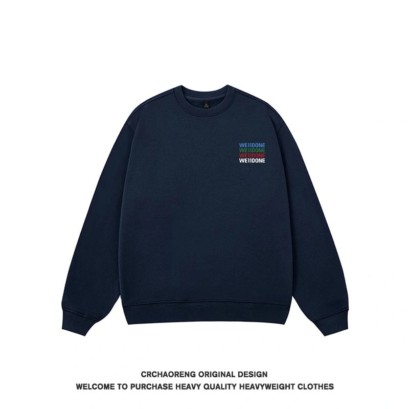 We11done Konne New Fleece Thick Crew Neck Sweatshirt Men Retro Loose Shirt Style 1