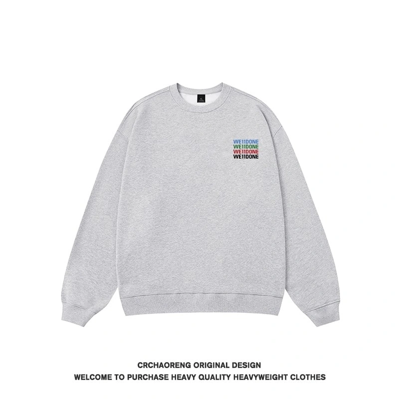 We11done Konne New Fleece Thick Crew Neck Sweatshirt Men Retro Loose Shirt Style 3