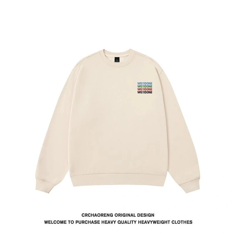 We11done Konne New Fleece Thick Crew Neck Sweatshirt Men Retro Loose Shirt Style 5