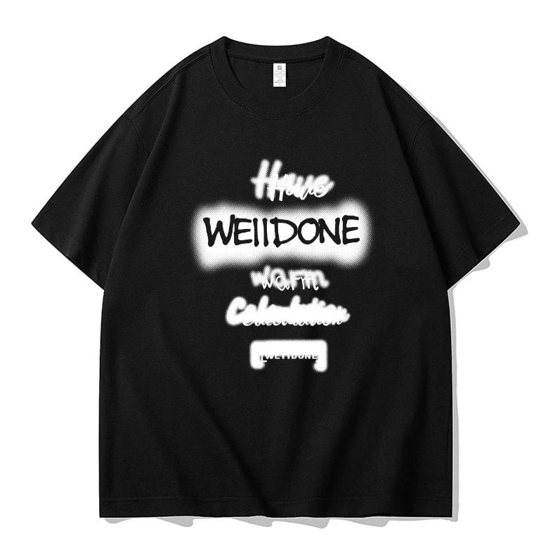 We11done Konne New Niche Trend Brand Half Sleeve Top Street Hip Hop Short Sleeve T-Shirt Men