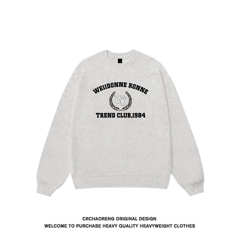 We11done Konne New Print Crew Neck Sweatshirt Men Loose Trendy Inner Long Sleeve Shirt Style 4