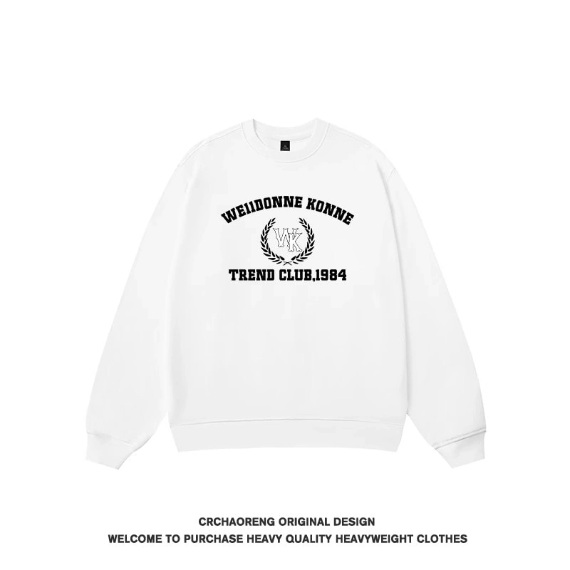We11done Konne New Print Crew Neck Sweatshirt Men Loose Trendy Inner Long Sleeve Shirt Style 6