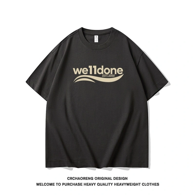 We11done Konne New Street Short Sleeve T-Shirt Men Fashion Crew Neck Casual Loose Top Style 1