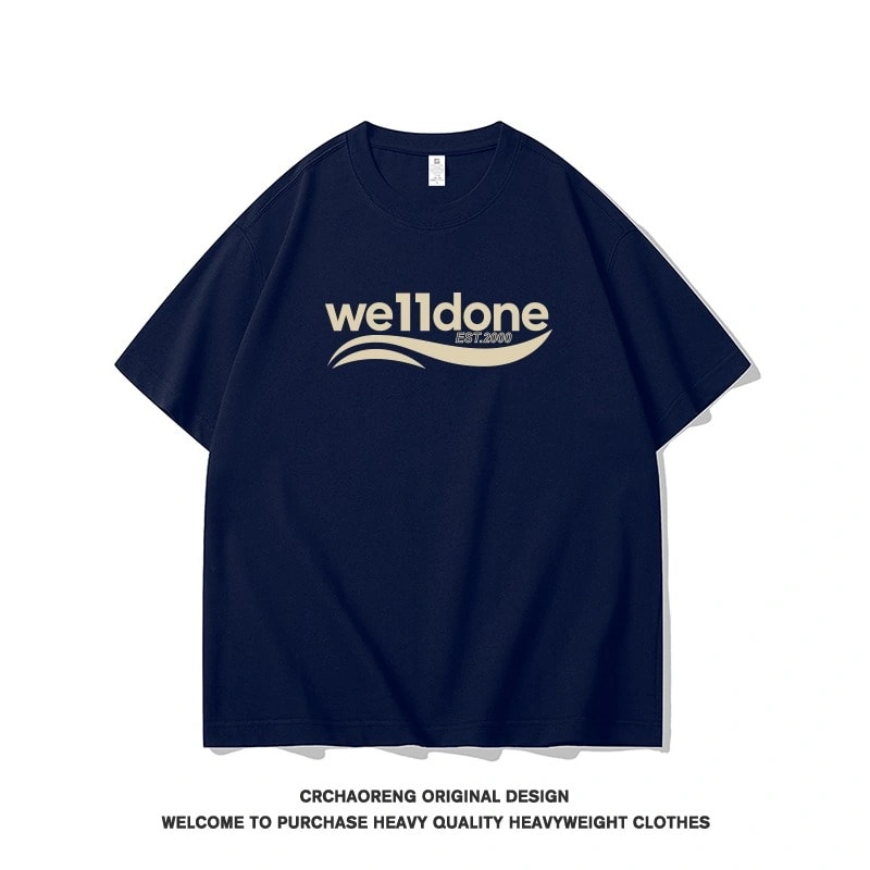 We11done Konne New Street Short Sleeve T-Shirt Men Fashion Crew Neck Casual Loose Top Style 2