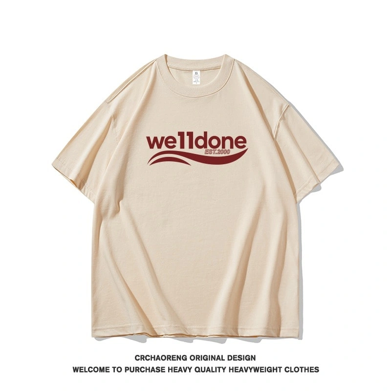 We11done Konne New Street Short Sleeve T-Shirt Men Fashion Crew Neck Casual Loose Top Style 4