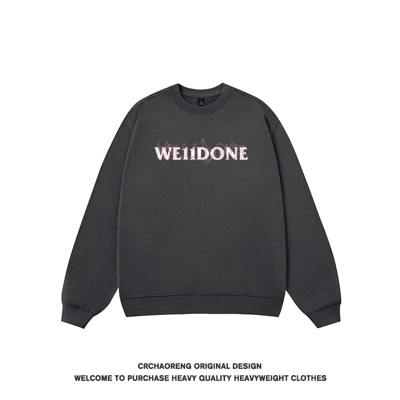 We11done Konne Pure Cotton 2024 Crew Neck Sweatshirt Male Retro Loose Top Style 4