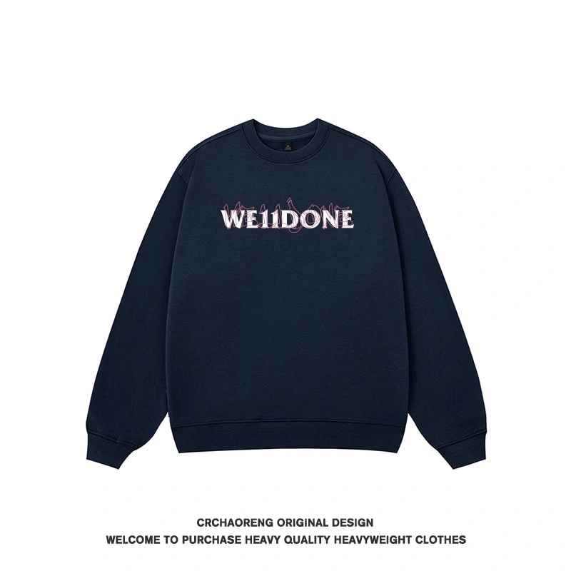 We11done Konne Pure Cotton 2024 Crew Neck Sweatshirt Male Retro Loose Top Style 5