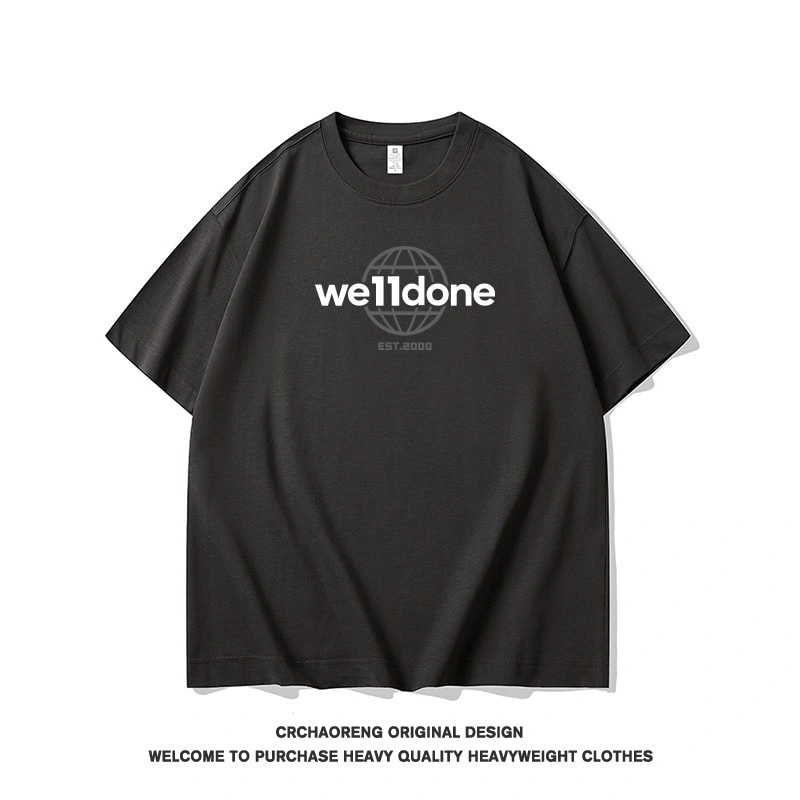 We11done Konne Pure Cotton Casual Loose Half Sleeve Top Crew Neck Short Sleeve T-Shirt Men Style 1