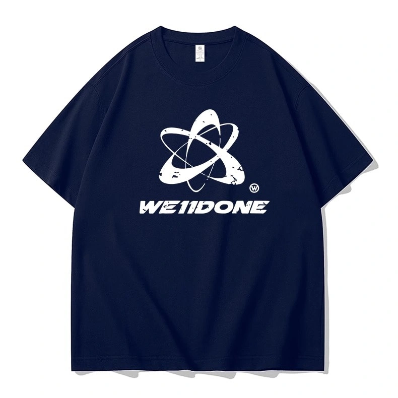 We11done Konne Pure Cotton Crew Neck Short Sleeve T-Shirt Men Street Loose Half Sleeve Top Style 4